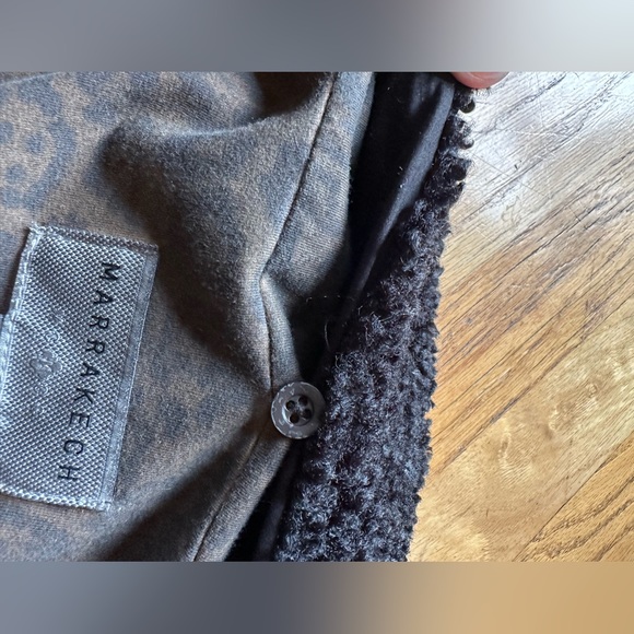 Anthropologie Marrakech Leopard Print Moto Jacket Removable Sherpa Collar - Picture 7 of 12